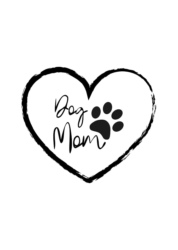 Dog Mom Heart Design