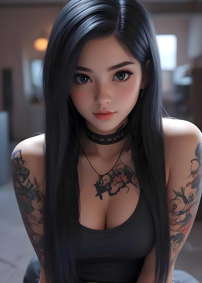 Anime Girl with Tattoos