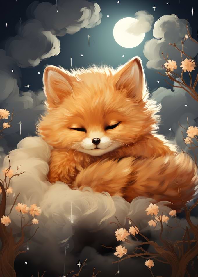Sleeping Fox in the Clouds