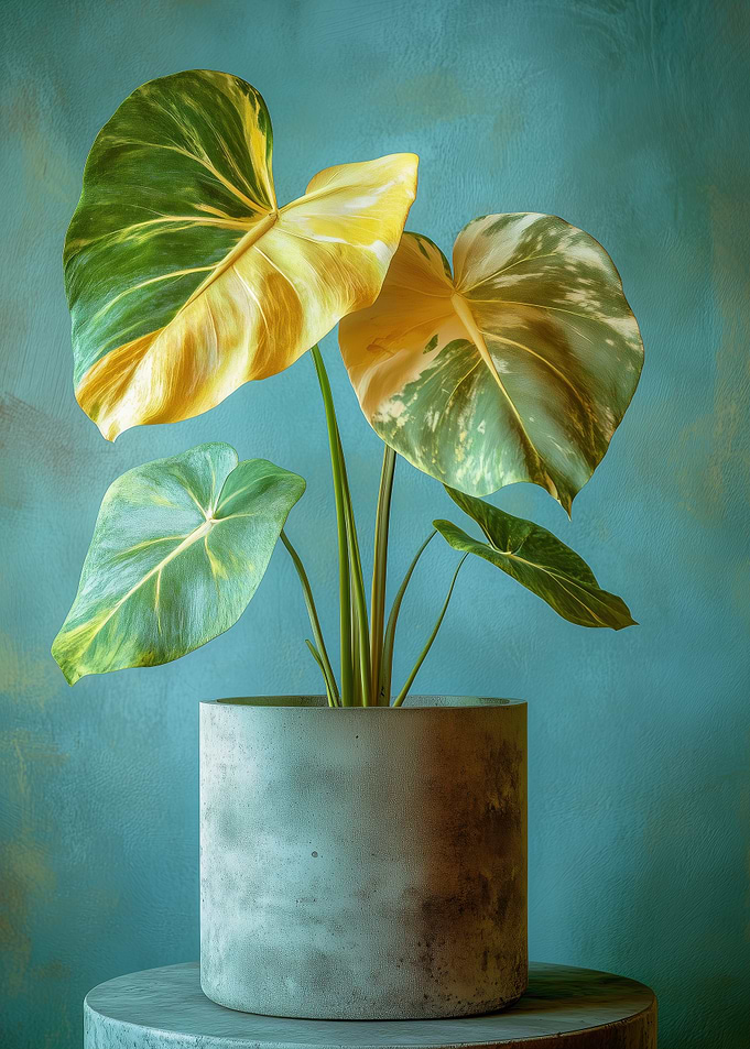 Variegated Plant in Pot