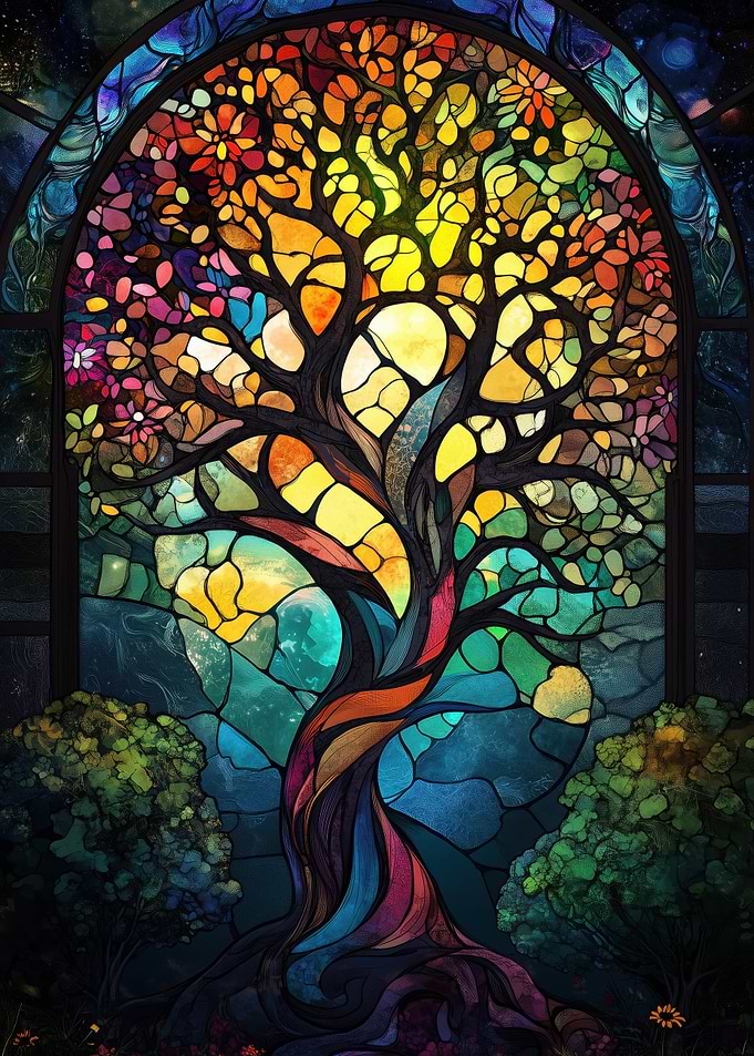 Stained Glass Tree of Life