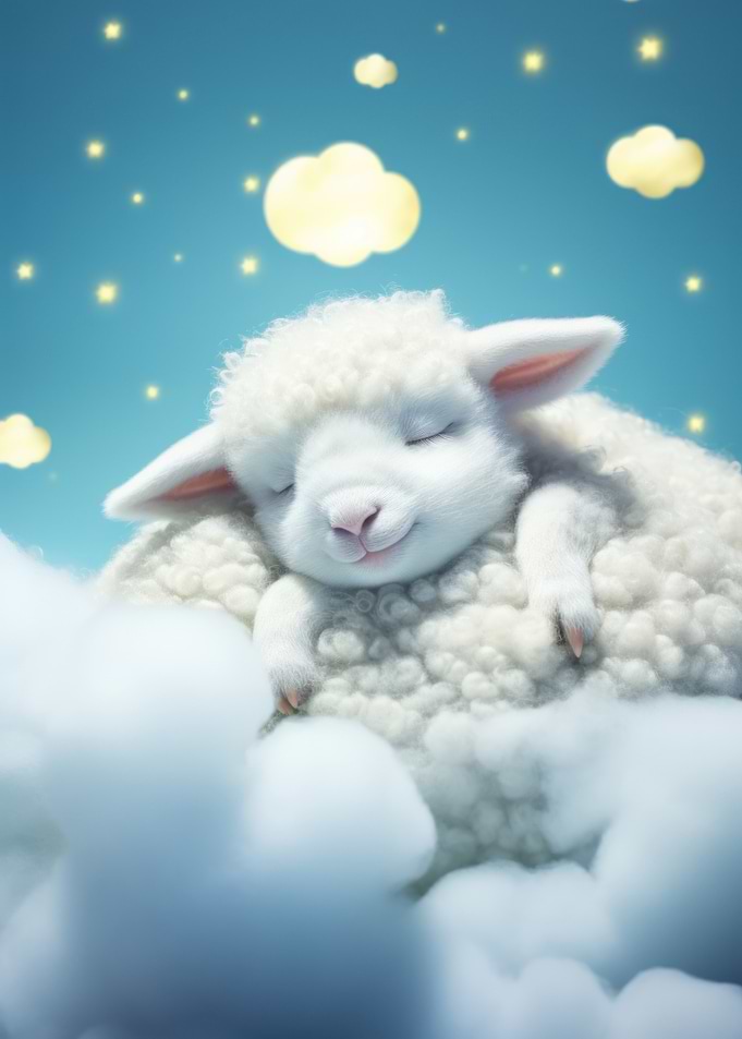 Sleeping Lamb on Clouds