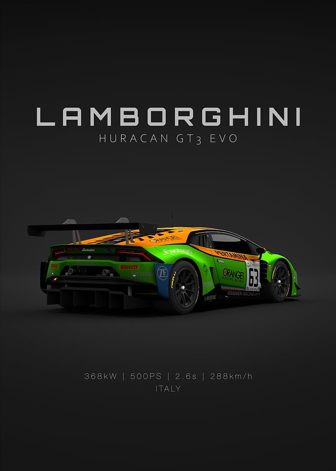 Huracan GT3 ACC No 63 - Back Specs