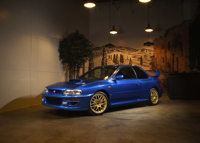 Blue Subaru Impreza WRX STI 22B