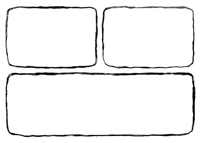 Comic page layout empty two medium on one large