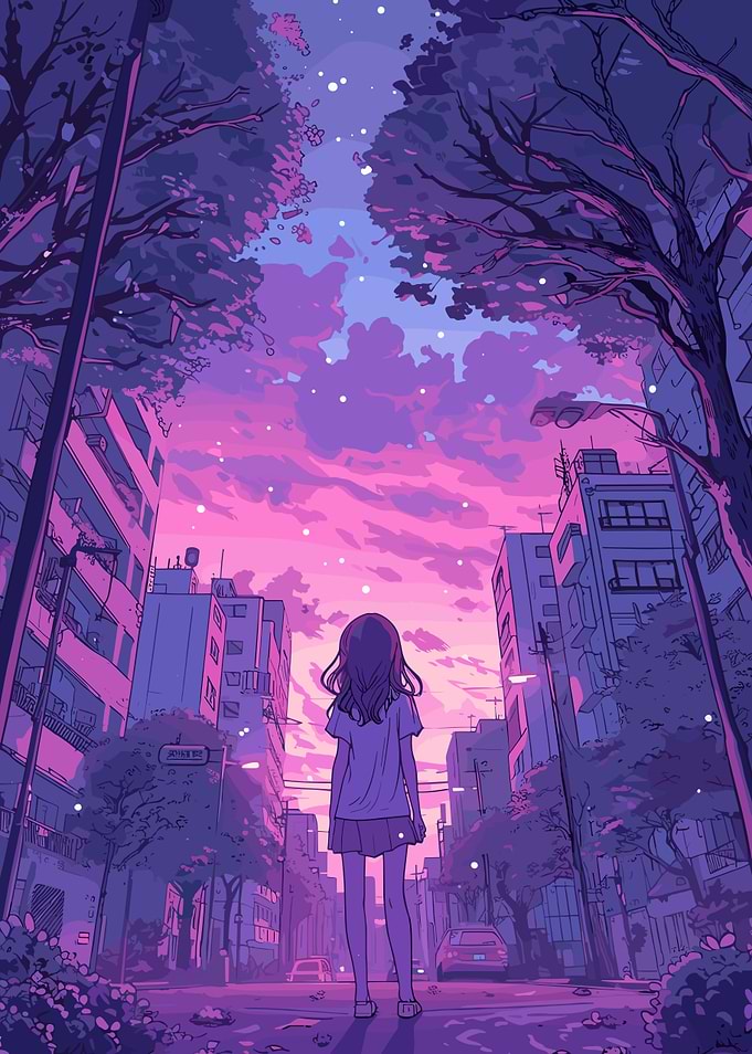 Anime Girl Cityscape