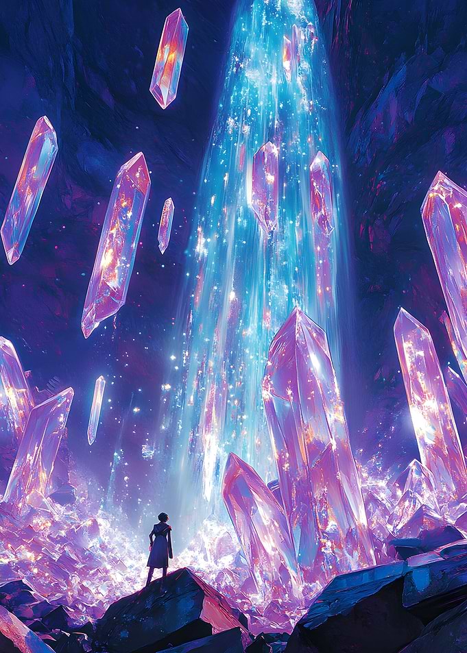 Crystalline Waterfall Art