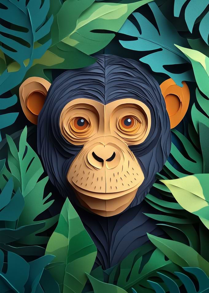 Papercraft Chimpanzee