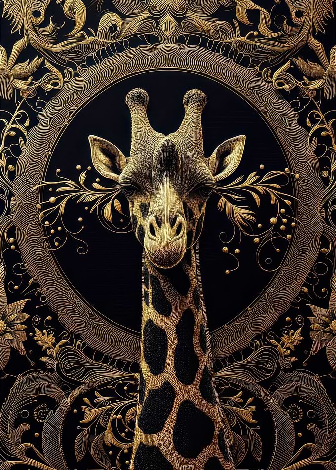 Golden Giraffe Portrait