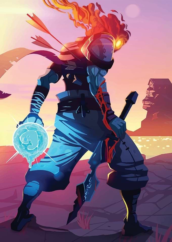 Fiery Warrior with Sword