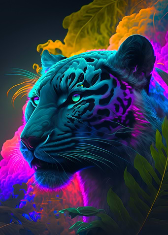 Neon Tiger Portrait
