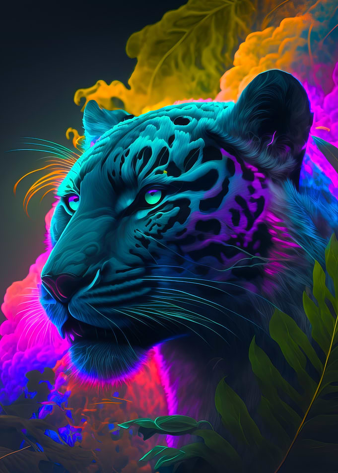 Neon Tiger Portrait