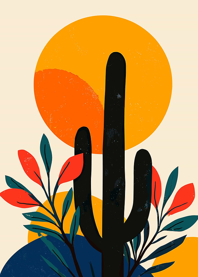 Cactus Sunset Art Print