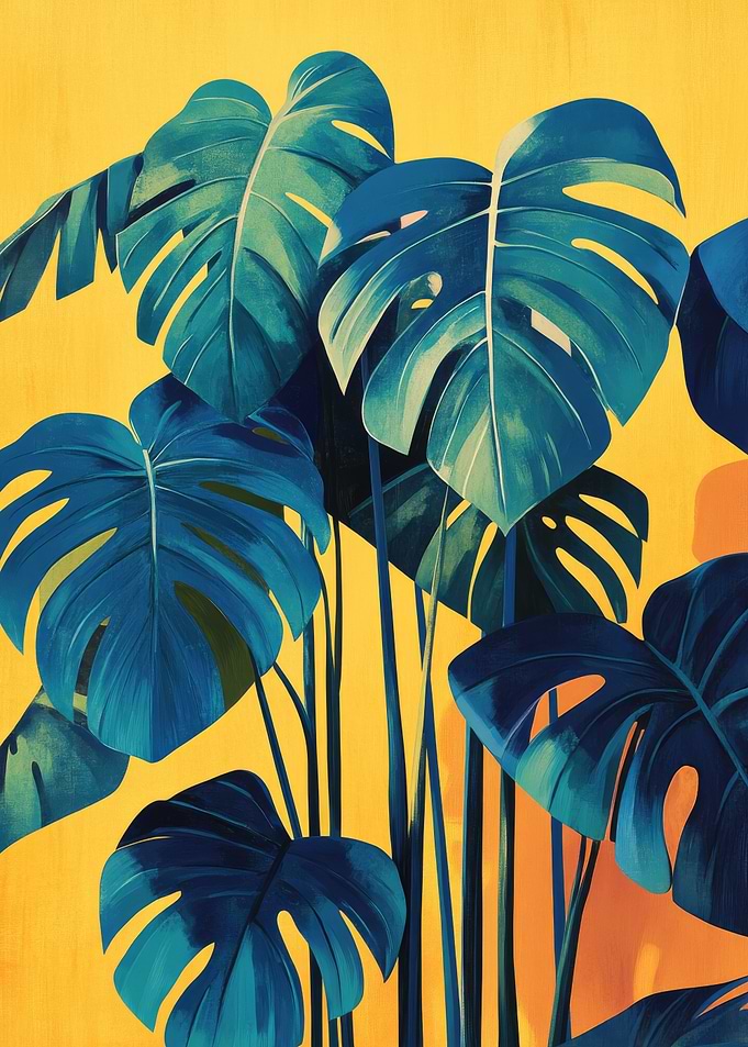 Elegant Monstera Poster | Modern Botanical Wall Art for Nature Lovers