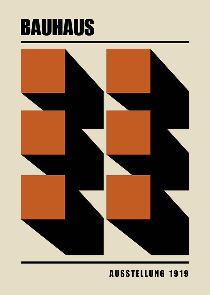 Bauhaus Geometric Poster