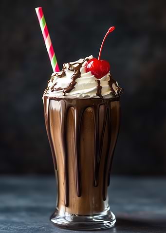 Chocolate Milkshake with Cherry