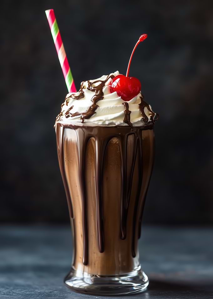 Chocolate Milkshake with Cherry