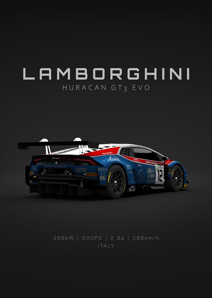 LamboHuracan GT3 ACC No.12 - Back - Specs