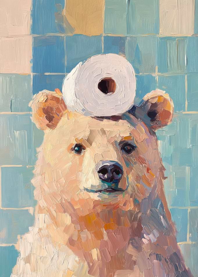 Bear with Toilet Paper