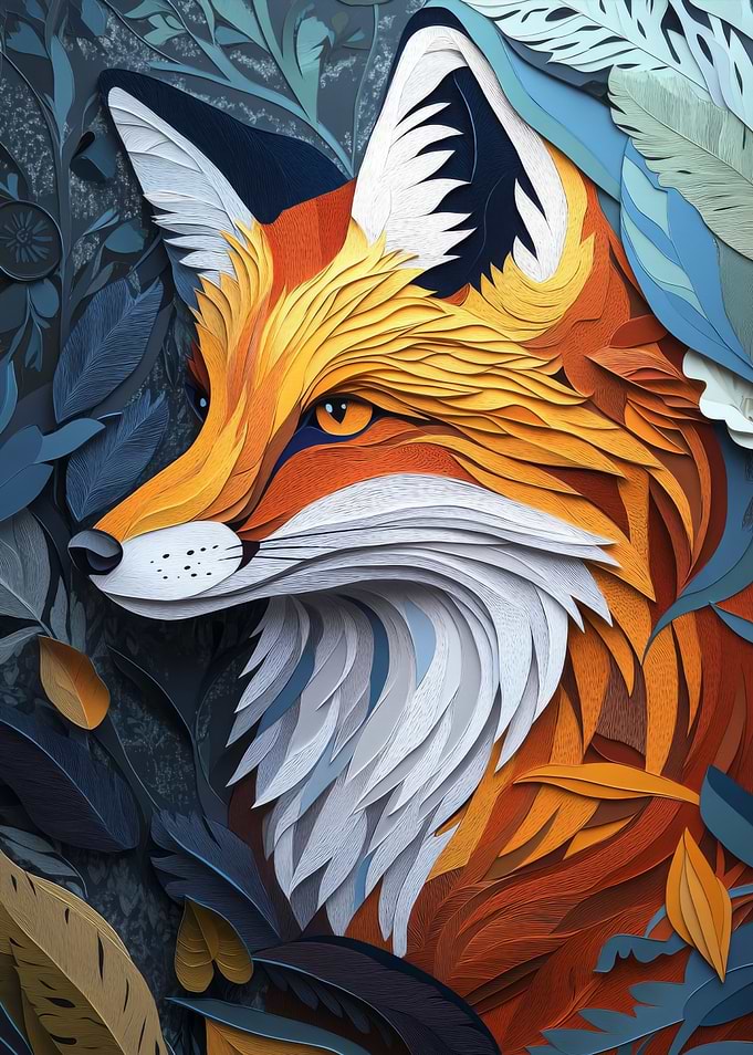 Papercraft Fox Portrait