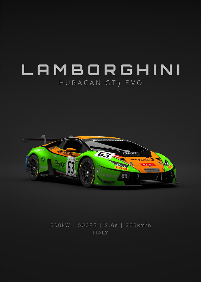 Huracan GT3 ACC No 63 - Front - Specs