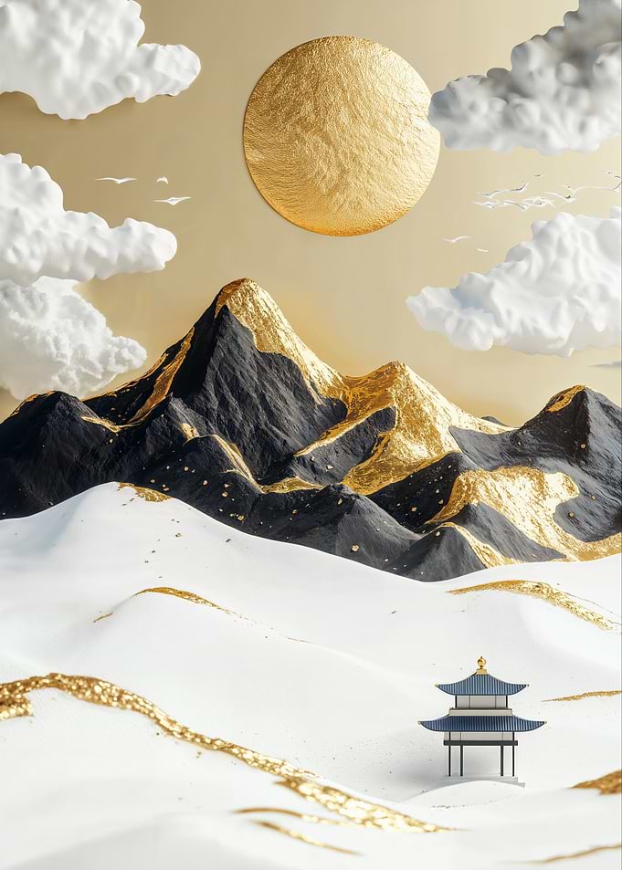 Golden Mountain Landscape