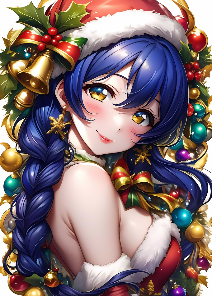 Anime Girl Christmas Illustration