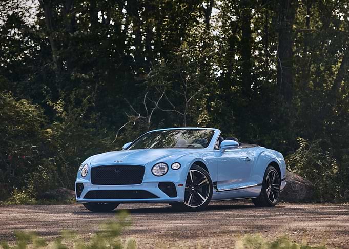 Blue Bentley Continental GT Convertible