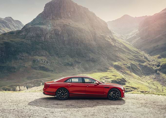 Red Bentley in Mountain Pass