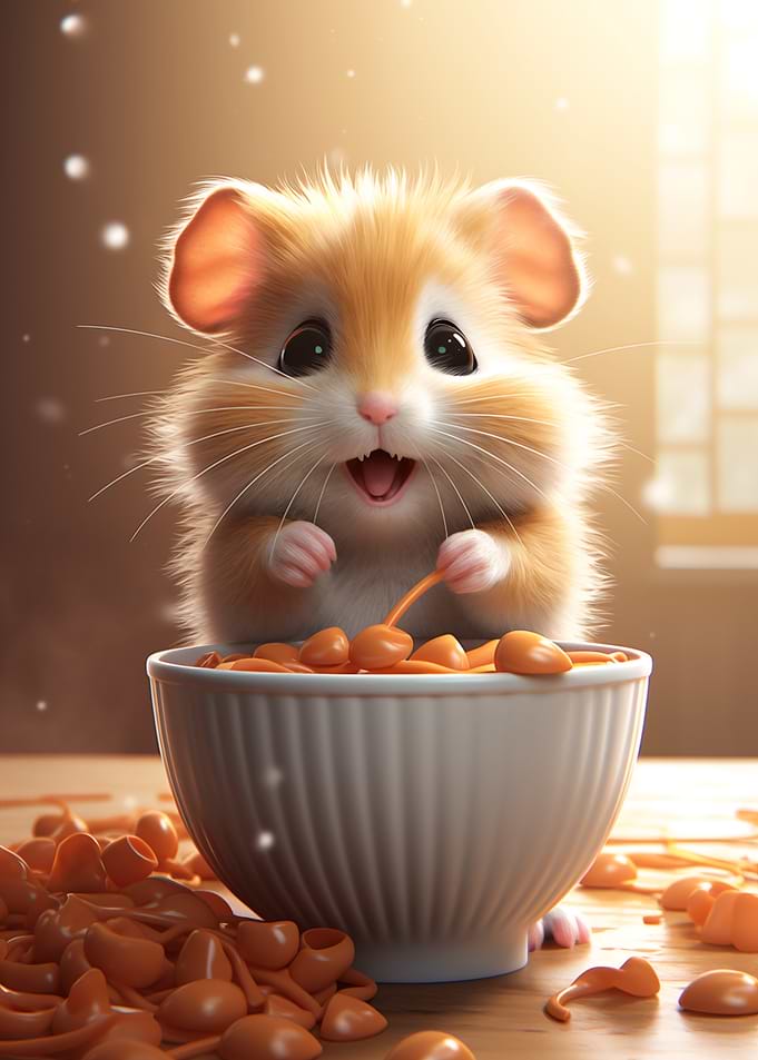 Cute Hamster Eating