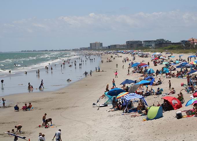 Crowded Beach Scene