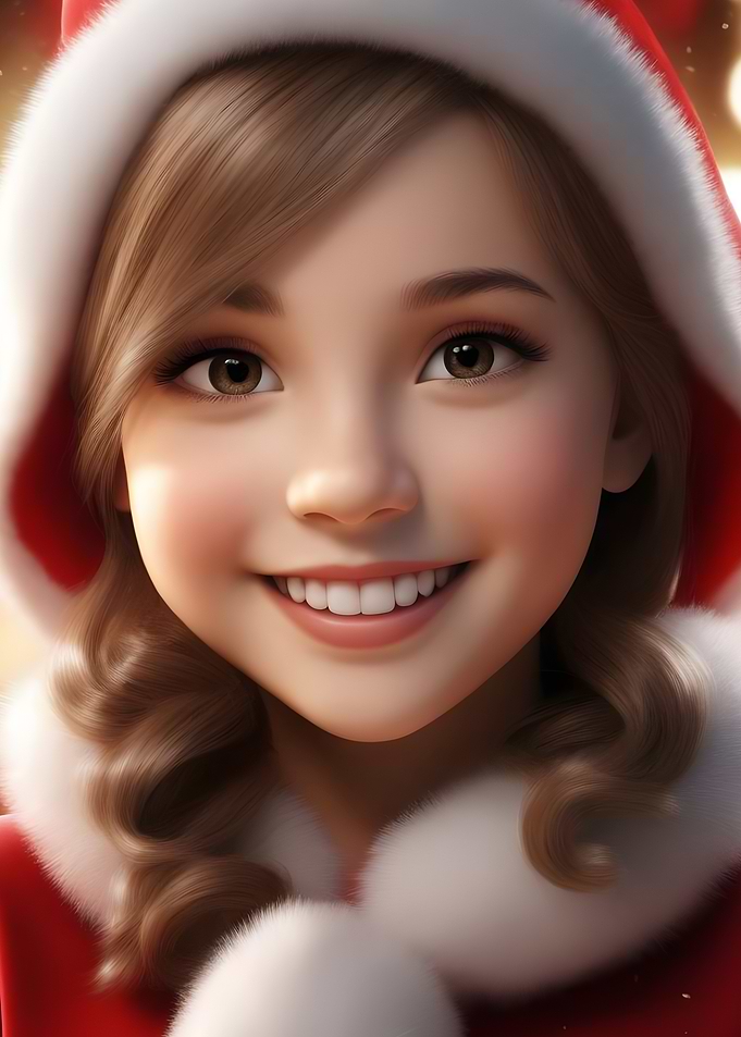 Beautiful Santa Clause Girl Christmas Festive
