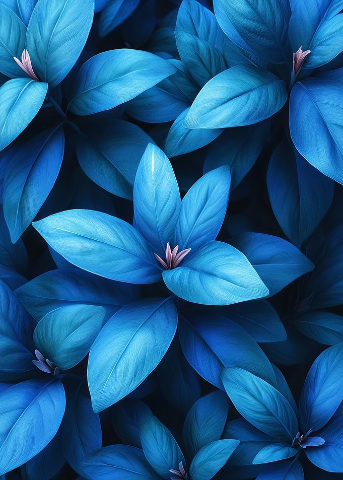 Blue Leaves Pattern