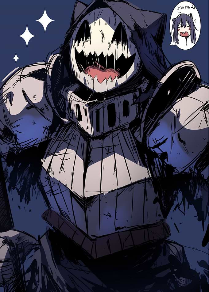 Smiling Knight with Mask