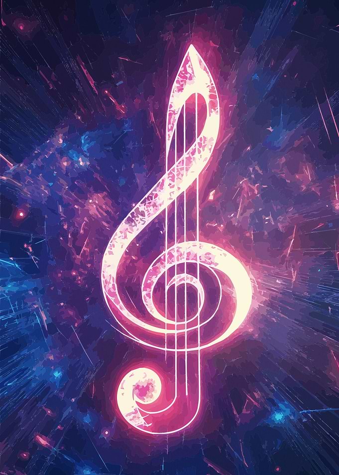 musical notes neon