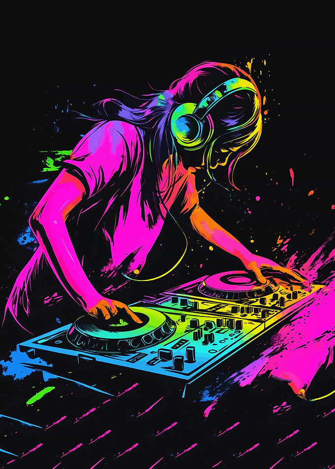 DJ Girl Neon