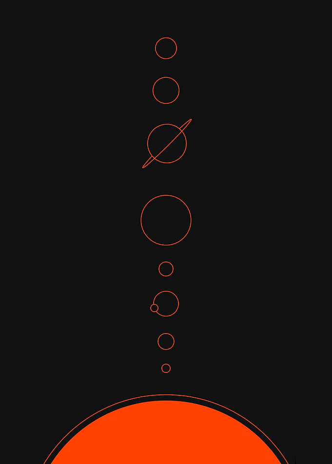 Solar System Minimalist Art