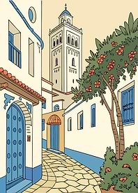 Morocco Mediterranean Street Scene