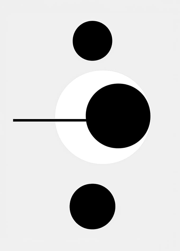 Minimalist Bauhaus Black and White Circles