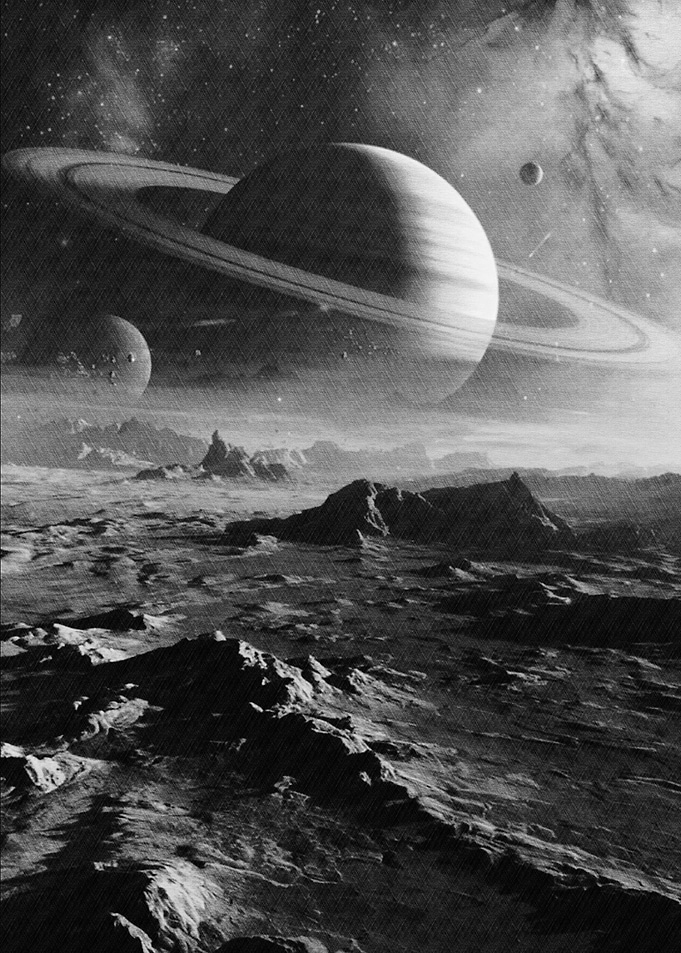 Saturn and Moonscape