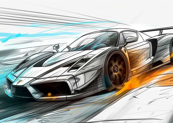 Sports Car Speed Art