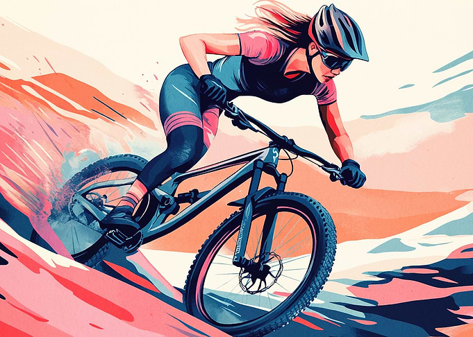 Mountain Biking Illustration