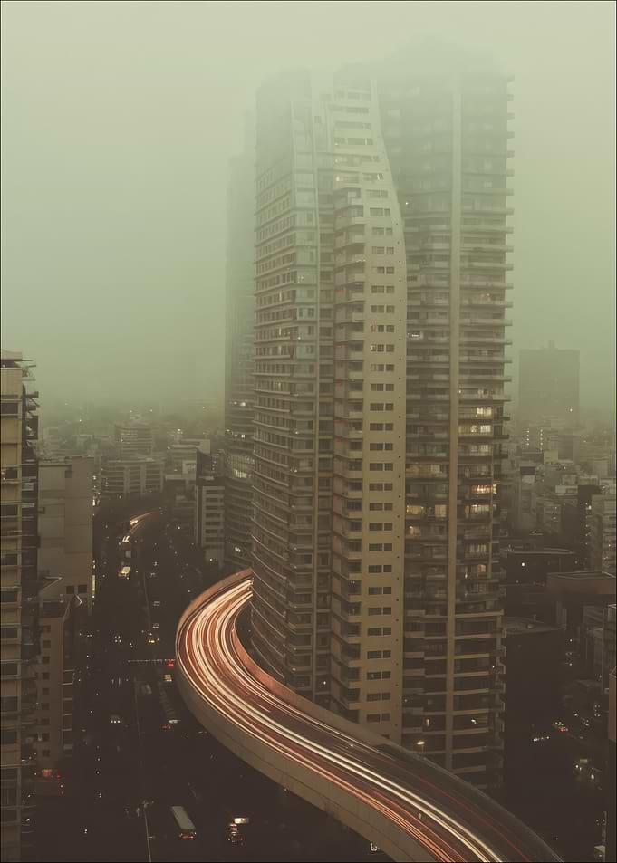 Moody Cyberpunk Cityscape