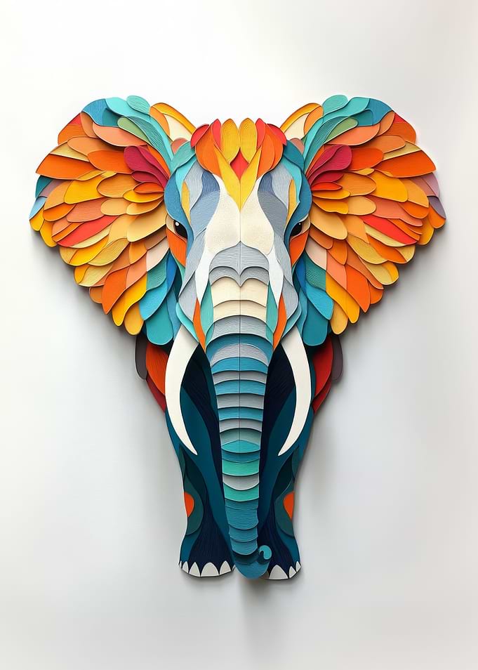 Papercut Elephant Art