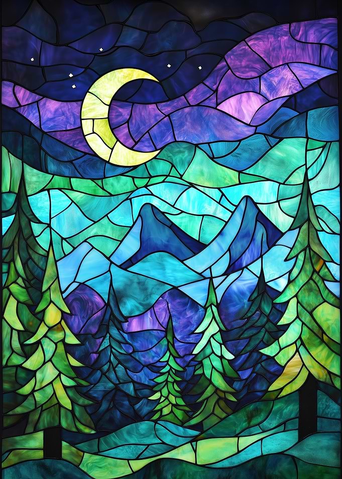 Stained Glass Night Sky