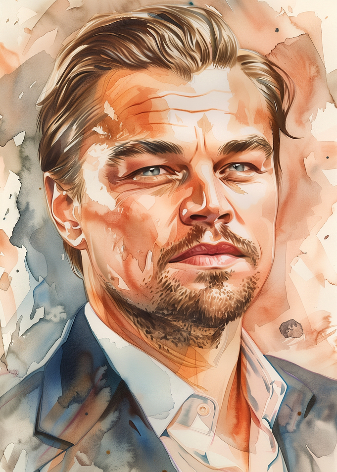 Leonardo DiCaprio Watercolor Portrait