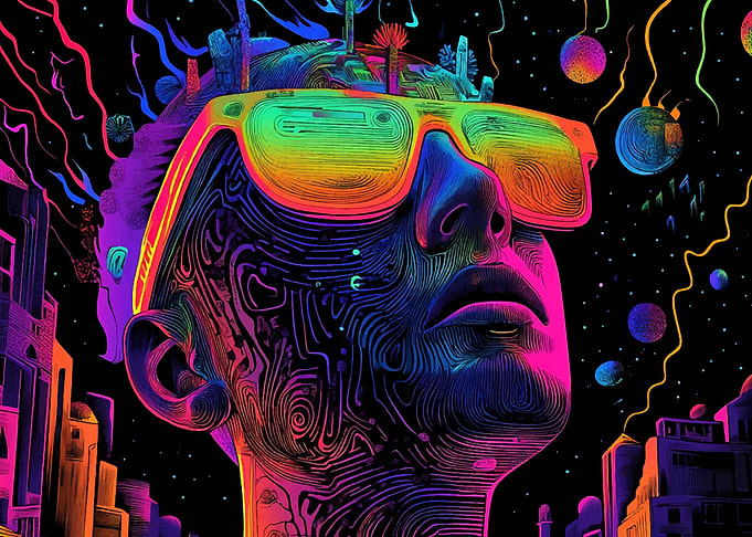 Neon Cityscape Portrait