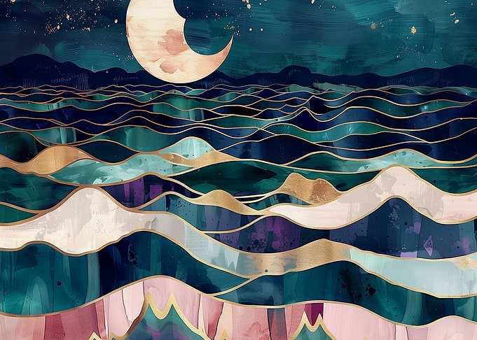 Abstract Night Sea
