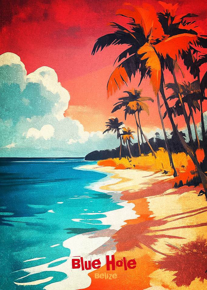 Blue Hole Art Poster