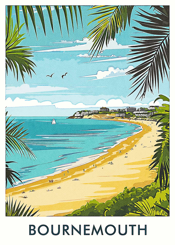 Bournemouth Beach Illustration